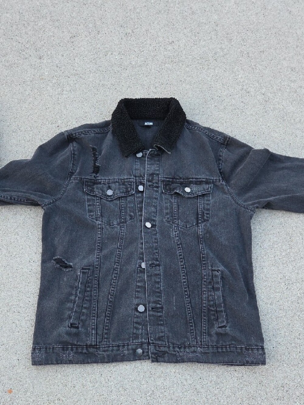 JACKSON Washed Denim Sherpa Collar Jacket - Picture 7 of 11